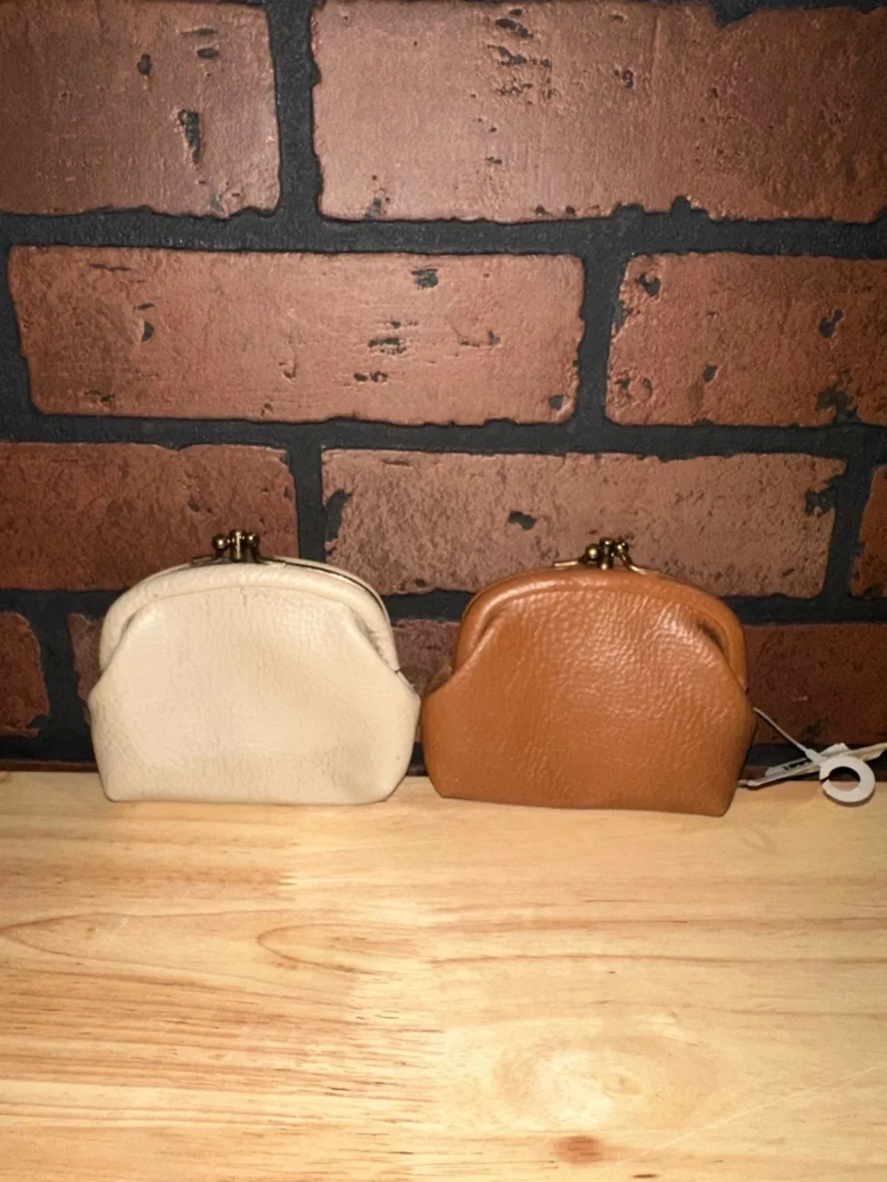 Vintage Vegan leather kiss lock coin purse set